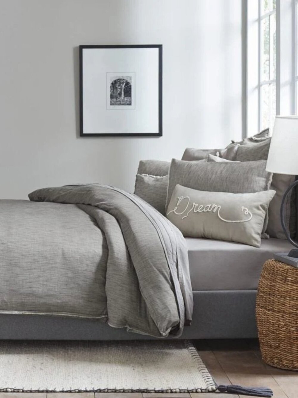 ED Ellen DeGeneres Belmont Euro Sham Soot Gray 100% Cotton 26x26 New